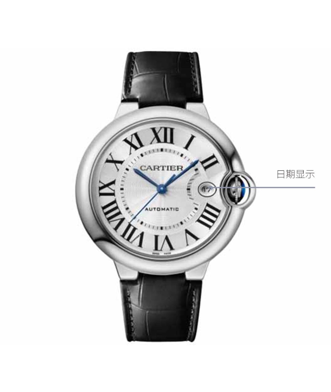 CARTIER Черные часы, фото 4