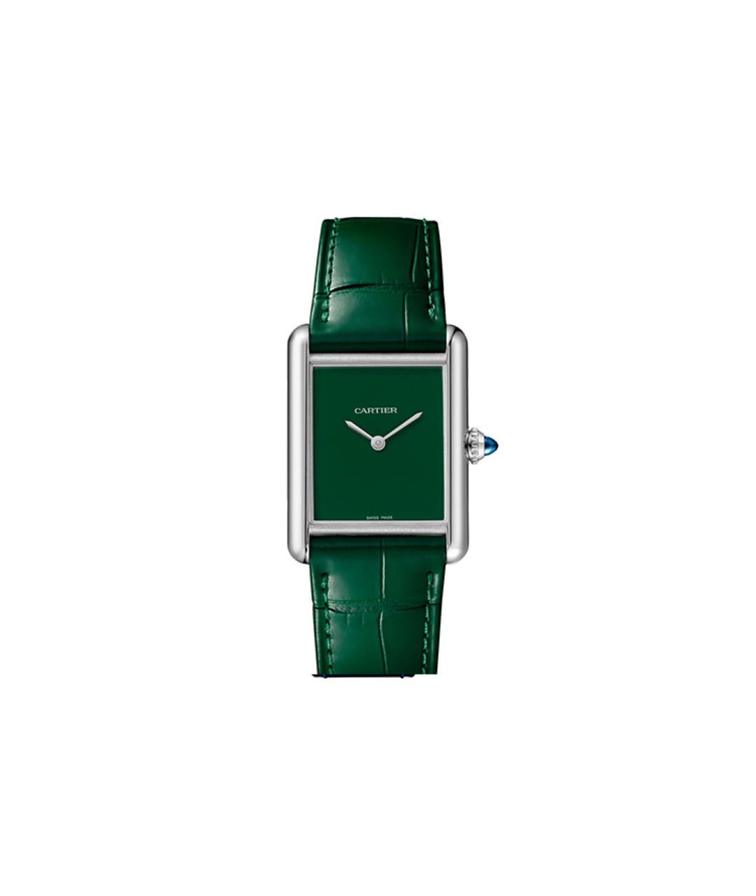 CARTIER Зеленые кожаные часы, фото 1