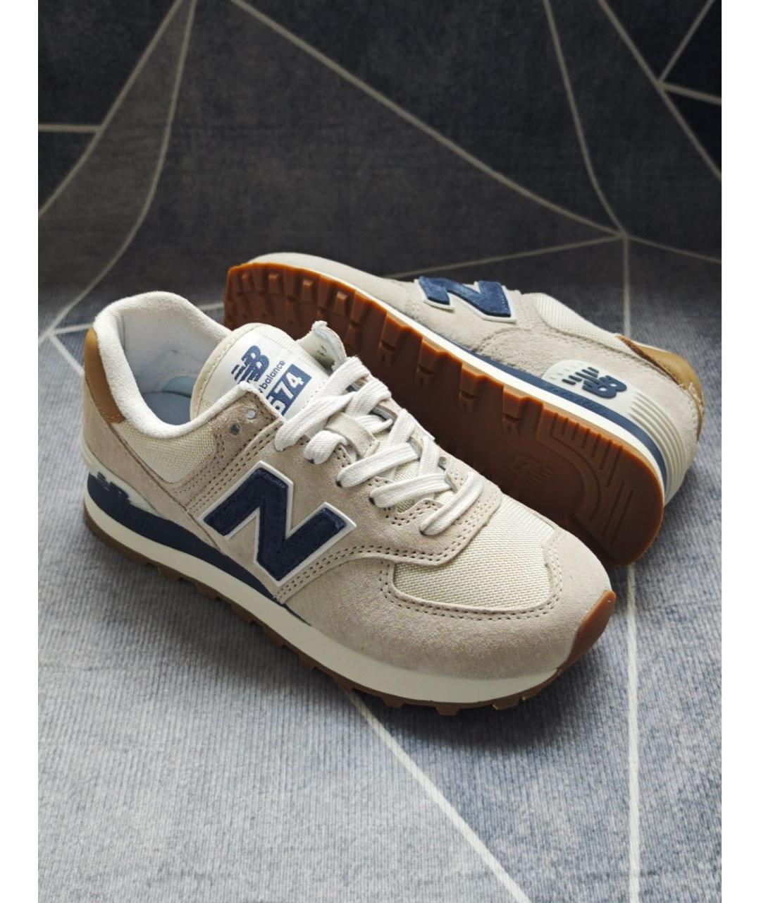 NEW BALANCE Бежевые замшевые низкие кроссовки / кеды, фото 4