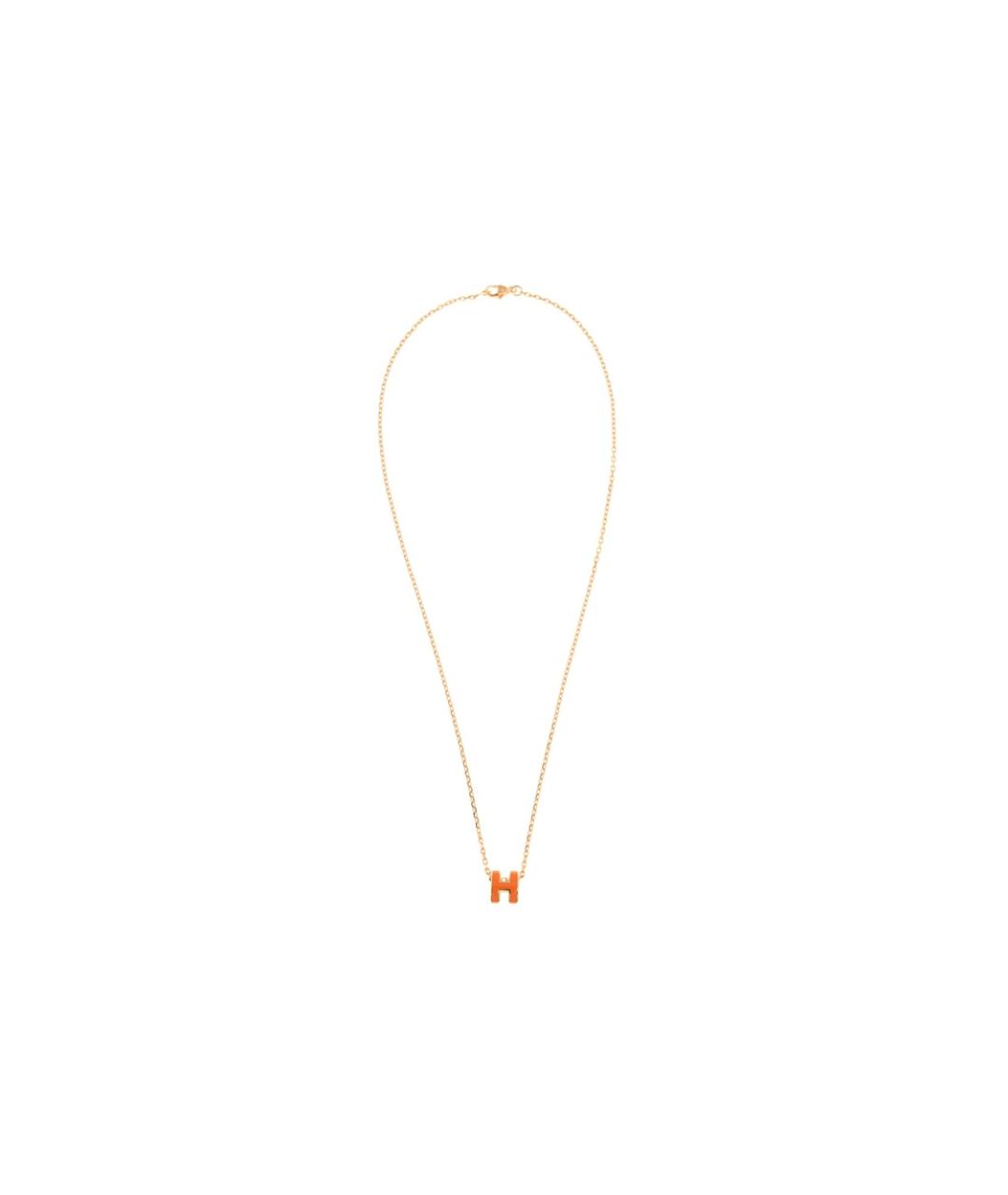 HERMES Оранжевая металлическая цепочка, фото 2