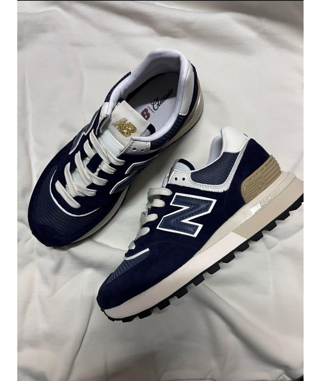 NEW BALANCE Синие замшевые низкие кроссовки / кеды, фото 4