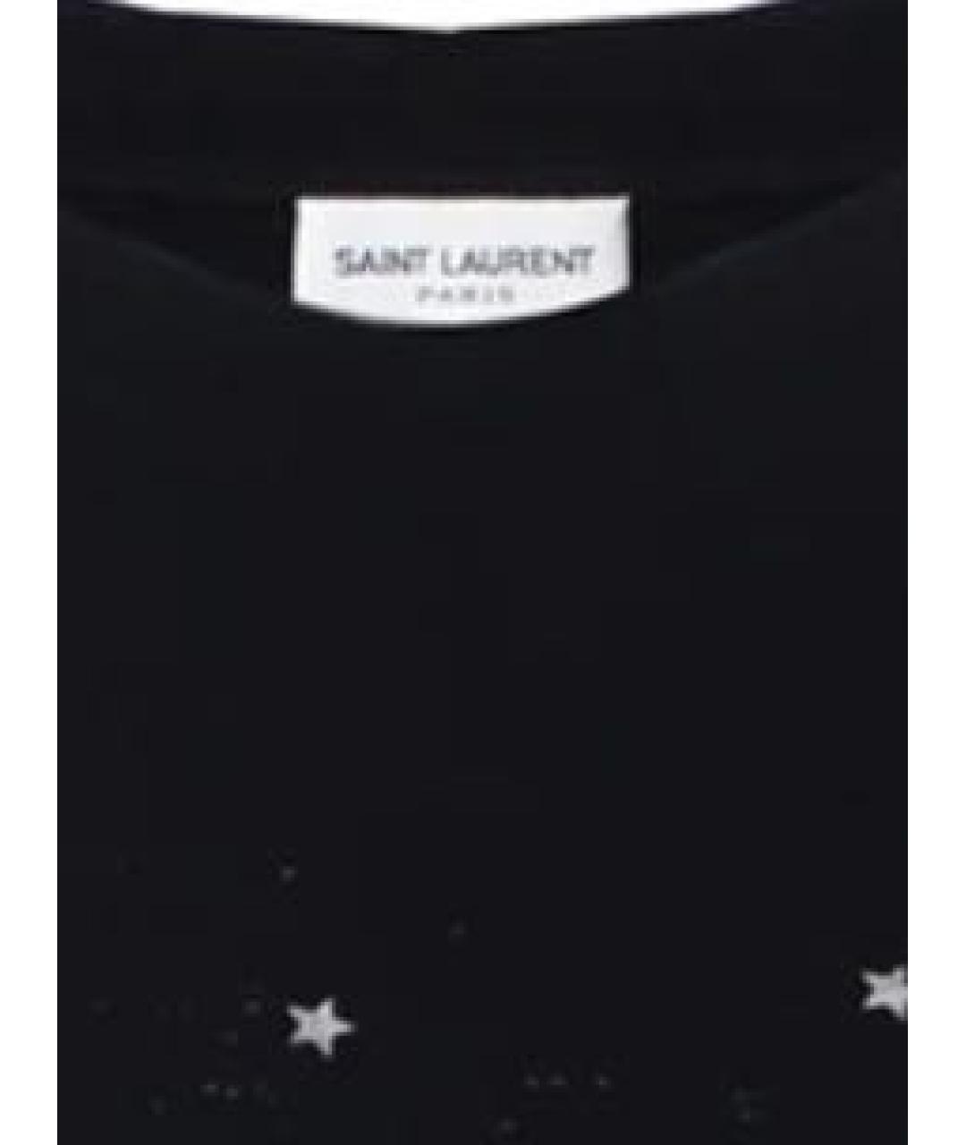 SAINT LAURENT Черная хлопковая футболка, фото 3