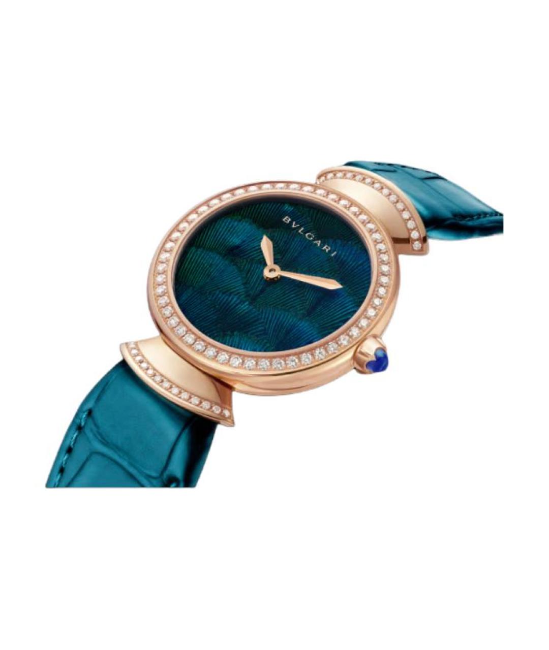 BVLGARI Бирюзовые часы из розового золота, фото 3