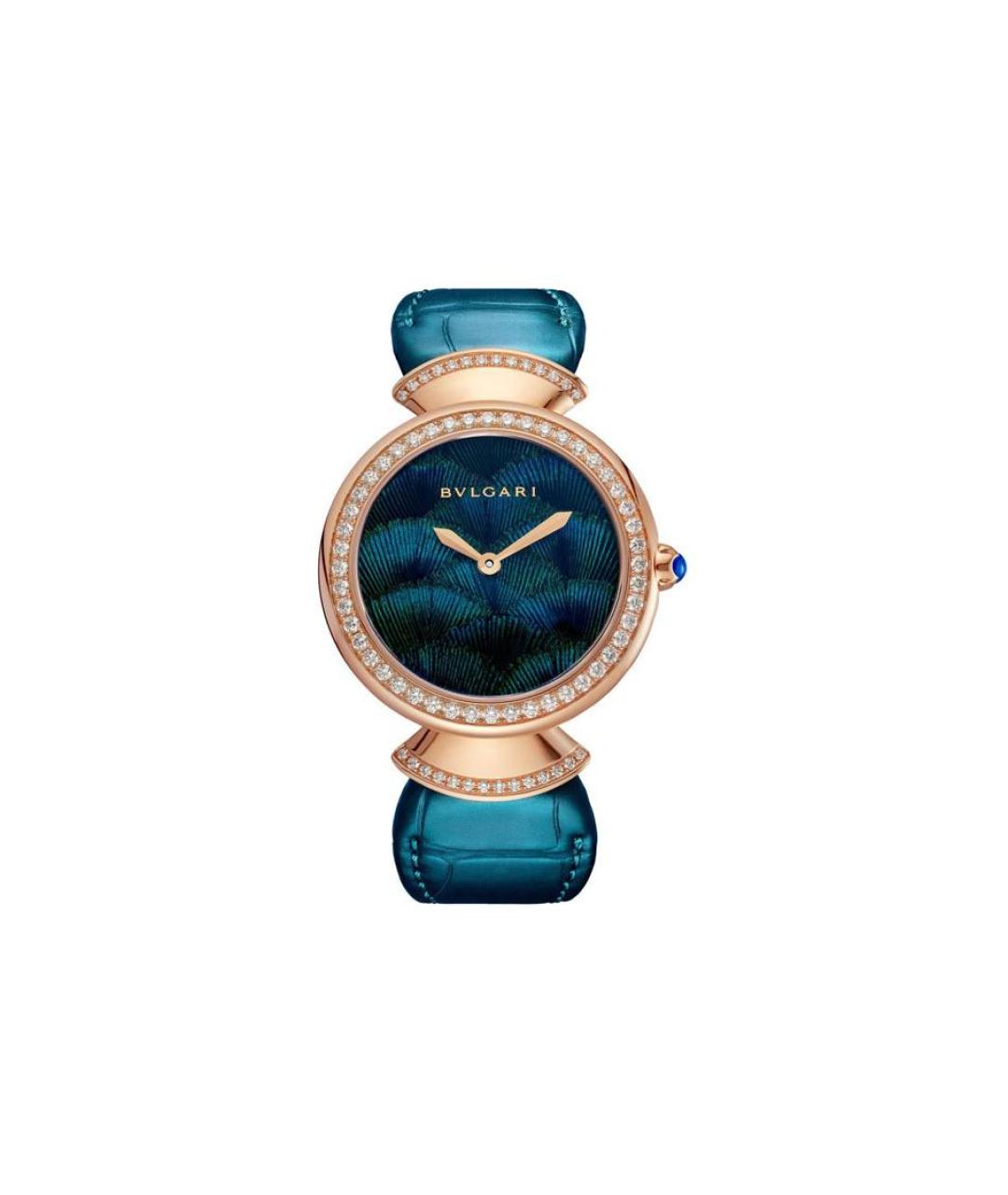 BVLGARI Бирюзовые часы из розового золота, фото 5