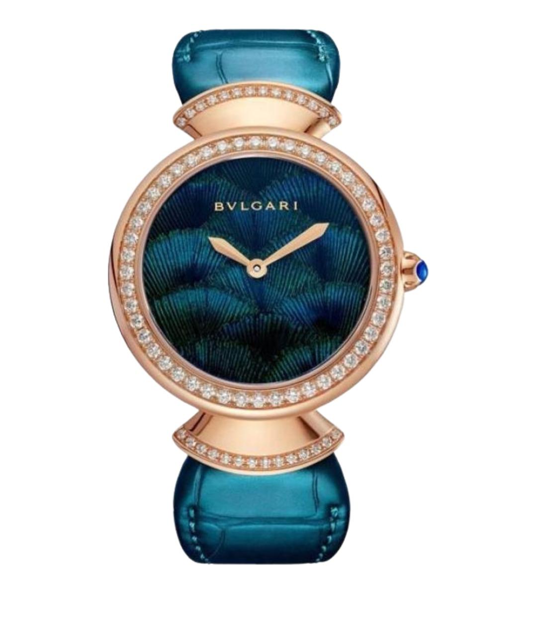 BVLGARI Бирюзовые часы из розового золота, фото 1