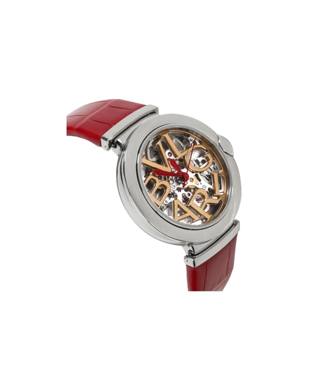 BVLGARI Красные кожаные часы, фото 4