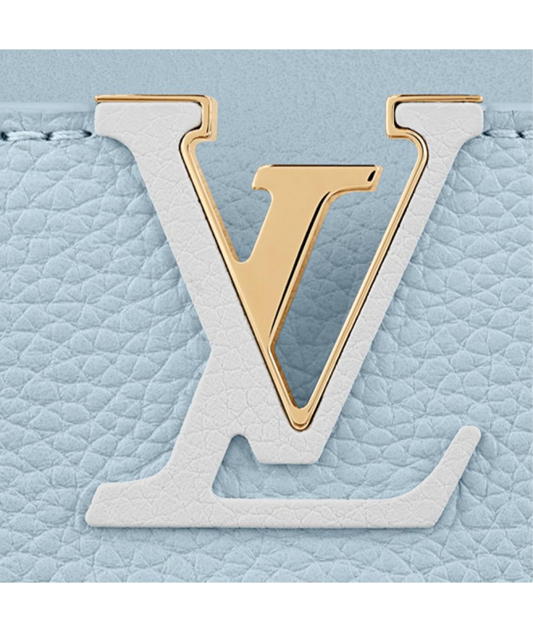 LOUIS VUITTON Голубая кожаная сумка через плечо, фото 5