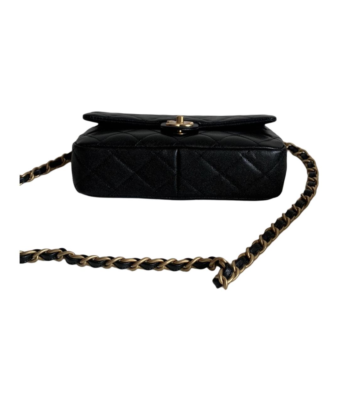 CHANEL Черная кожаная сумка через плечо, фото 3