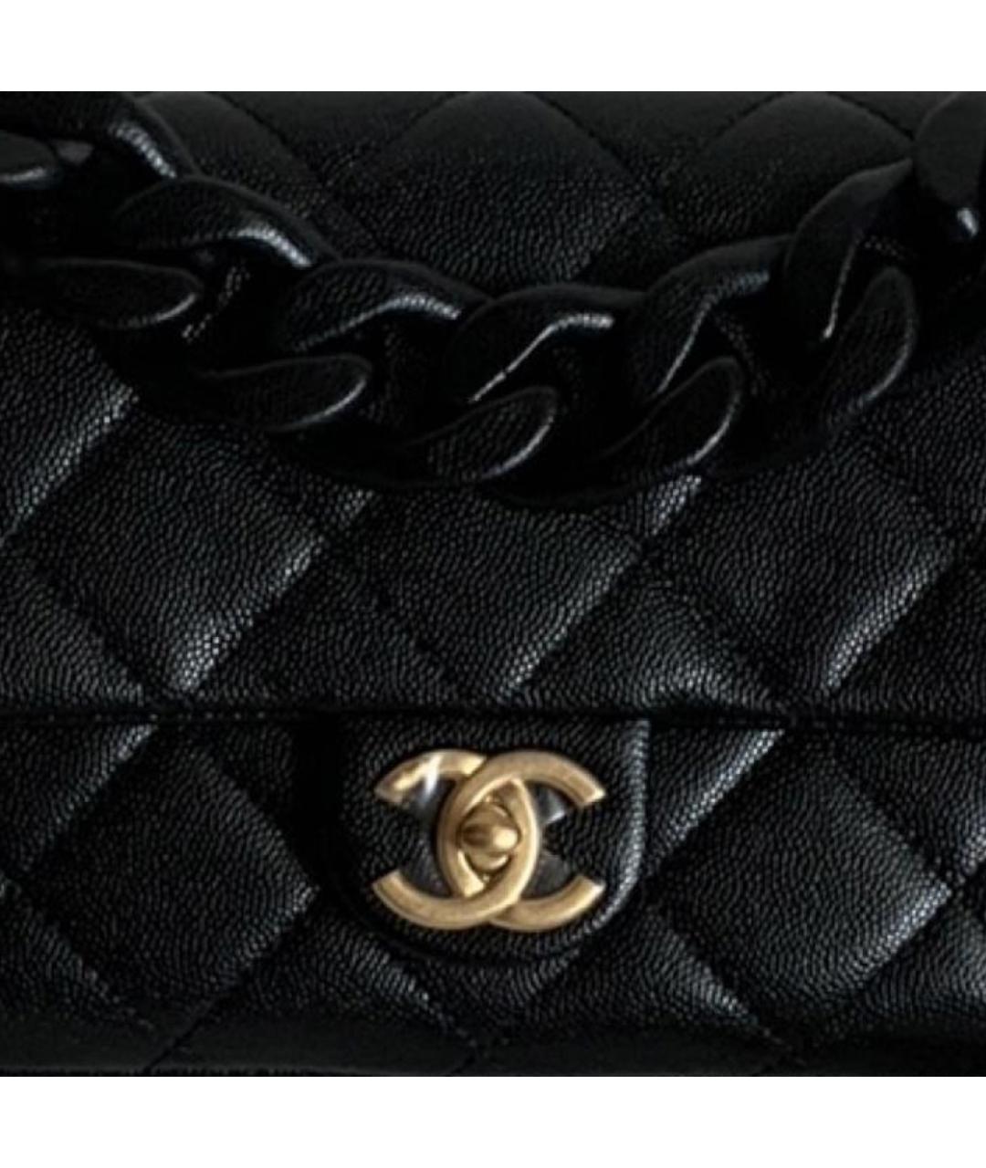 CHANEL Черная кожаная сумка через плечо, фото 4