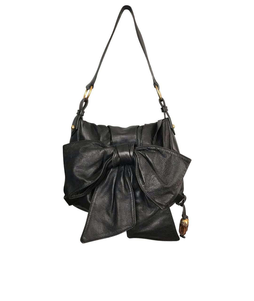 YVES SAINT LAURENT VINTAGE Черная кожаная сумка тоут, фото 1