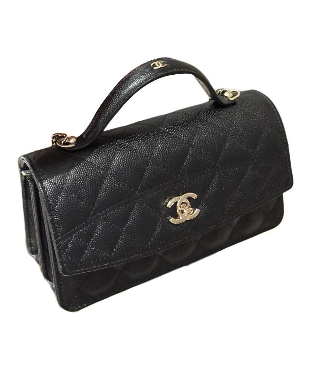 CHANEL Черная кожаная сумка через плечо, фото 3