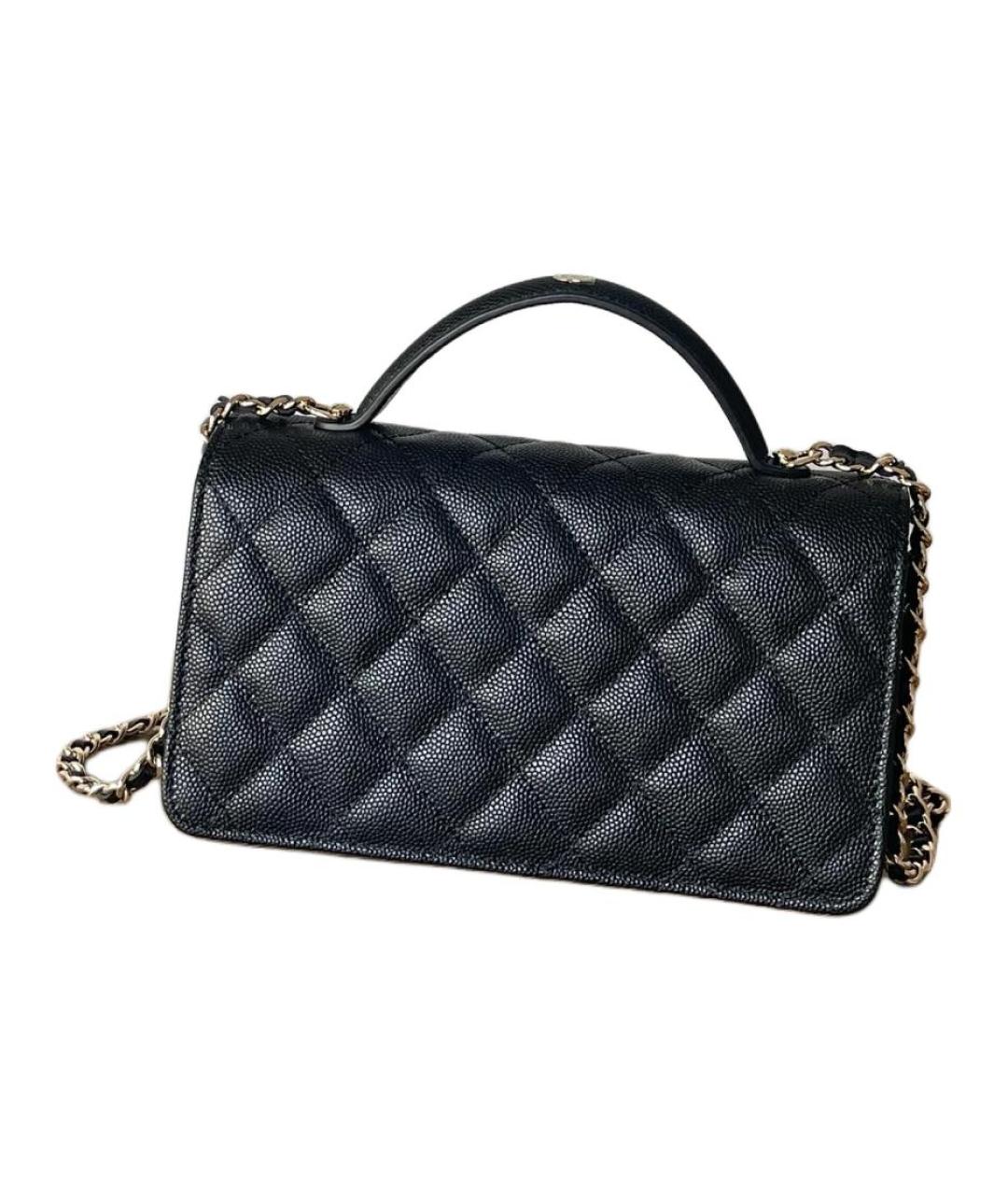 CHANEL Черная кожаная сумка через плечо, фото 2
