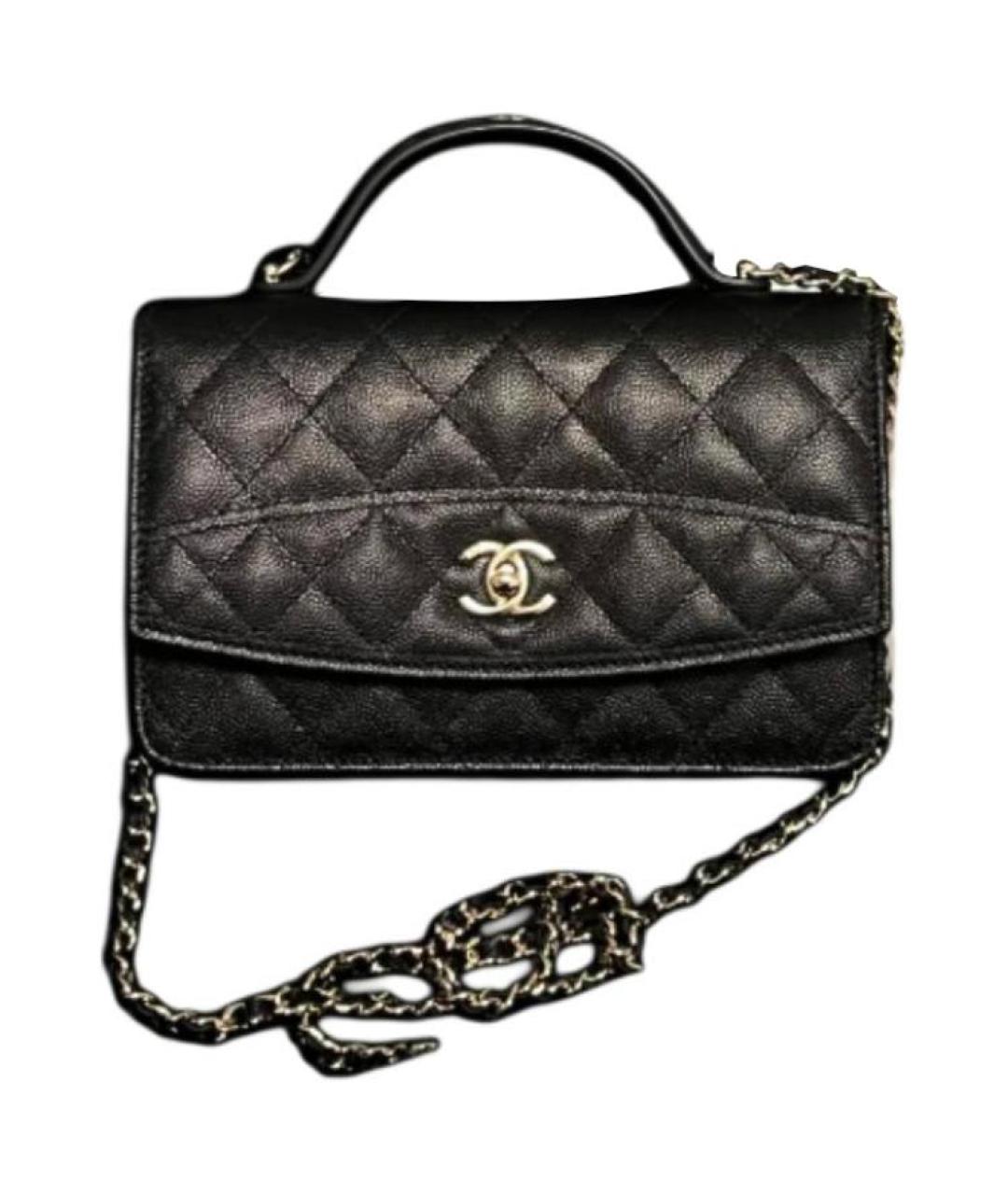 CHANEL Черная кожаная сумка через плечо, фото 1