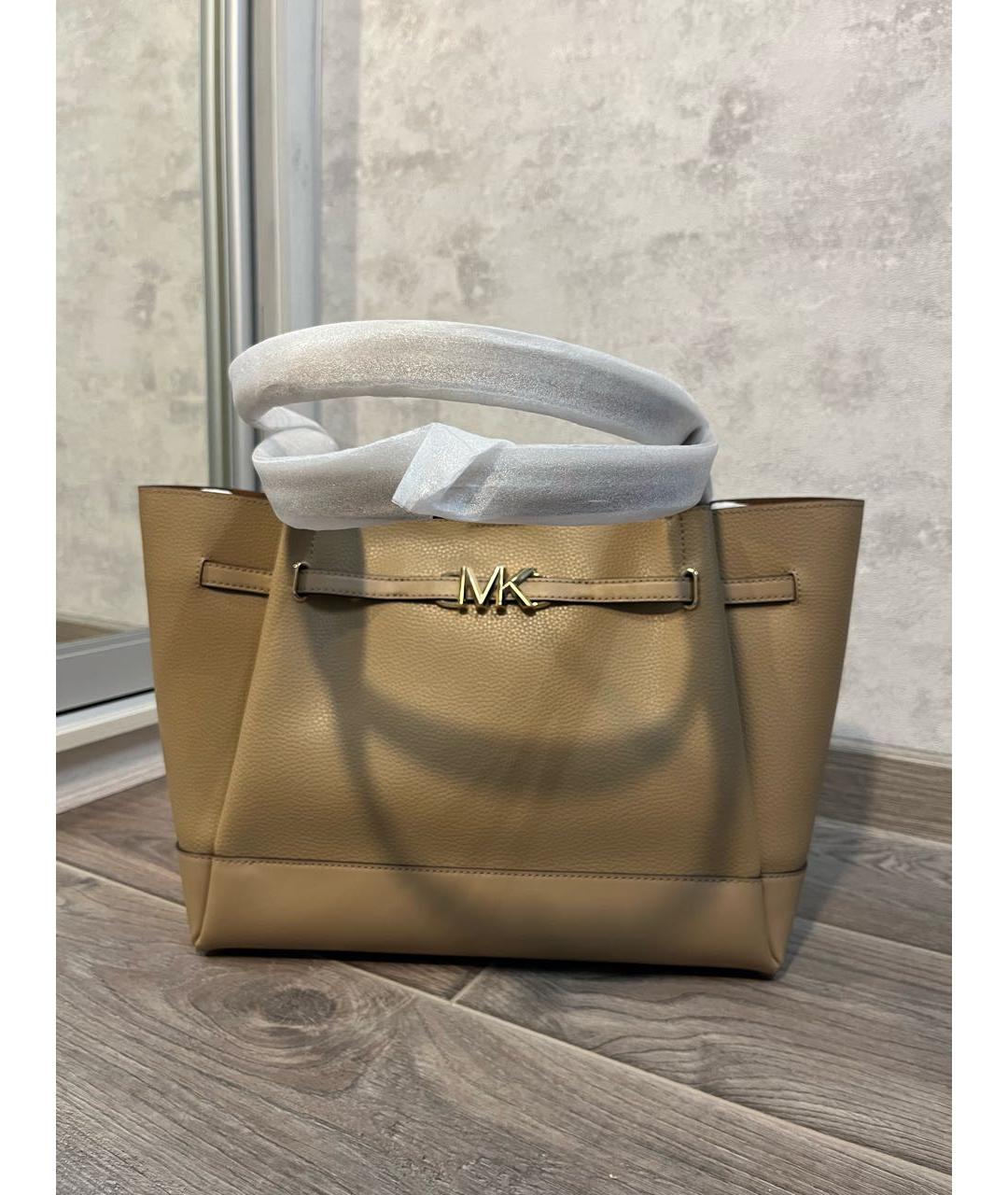 MICHAEL KORS Бежевая кожаная сумка тоут, фото 8