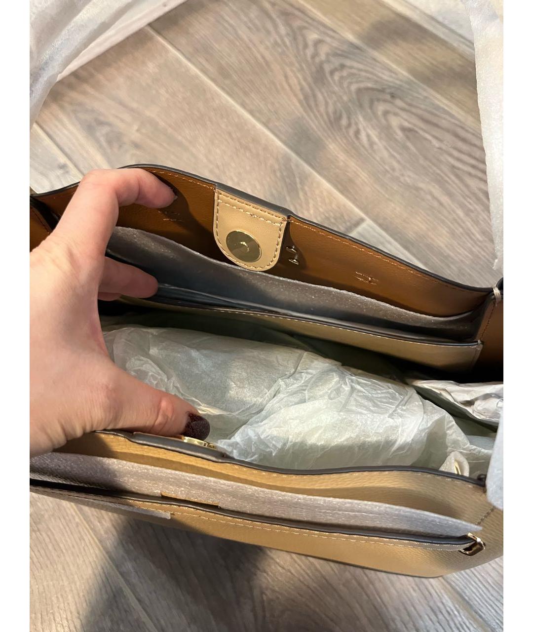 MICHAEL KORS Бежевая кожаная сумка тоут, фото 6