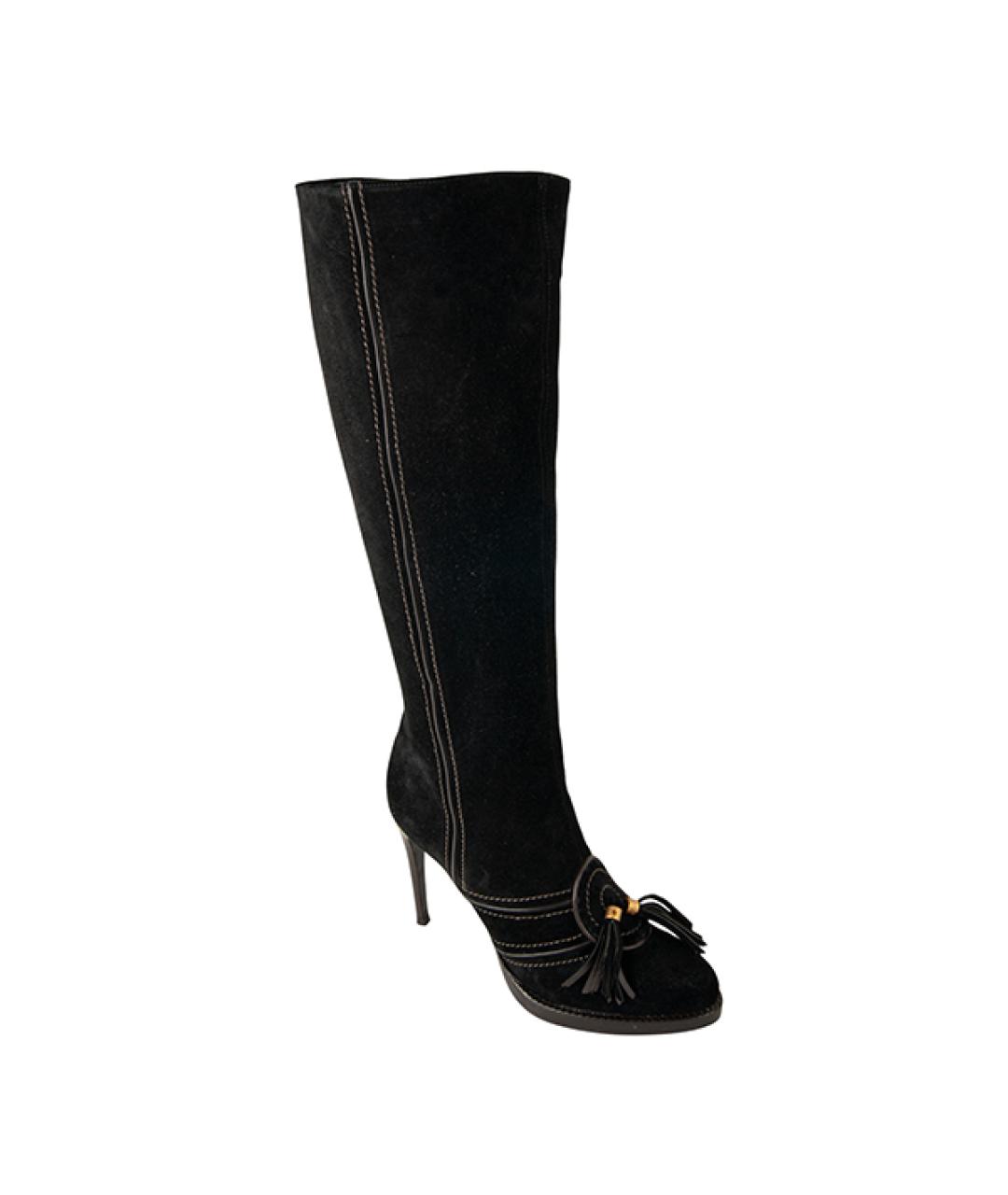 EMPORIO ARMANI Черные замшевые сапоги, фото 1