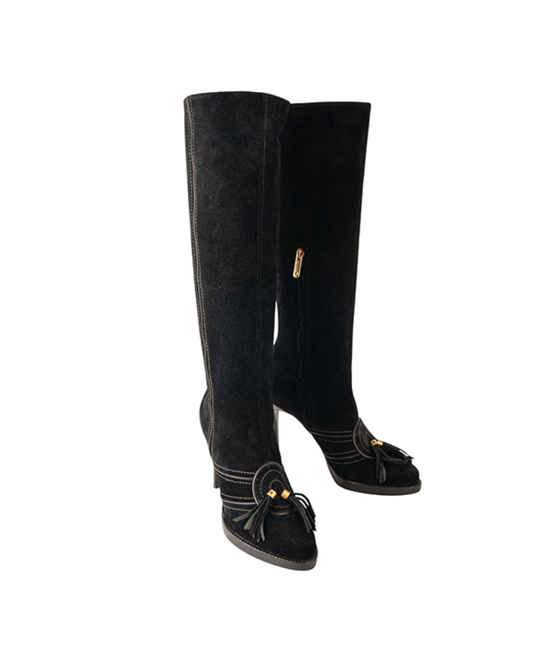 EMPORIO ARMANI Черные замшевые сапоги, фото 7