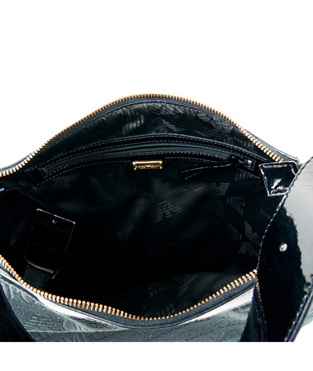 EMPORIO ARMANI Черная тканевая сумка через плечо, фото 6