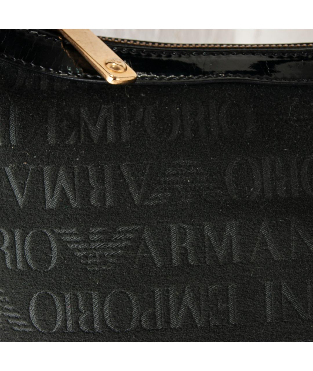 EMPORIO ARMANI Черная тканевая сумка через плечо, фото 2