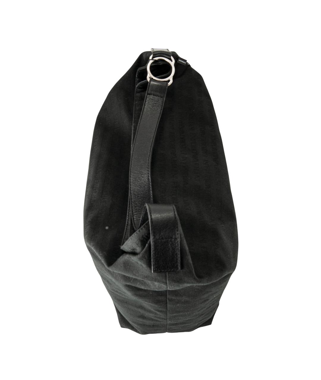 EMPORIO ARMANI Черная тканевая сумка тоут, фото 5