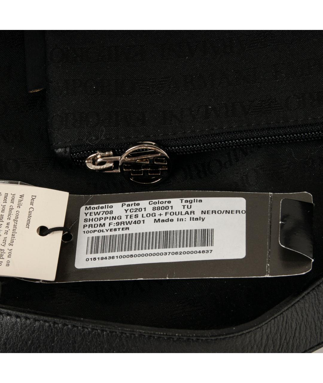 EMPORIO ARMANI Черная тканевая сумка тоут, фото 9