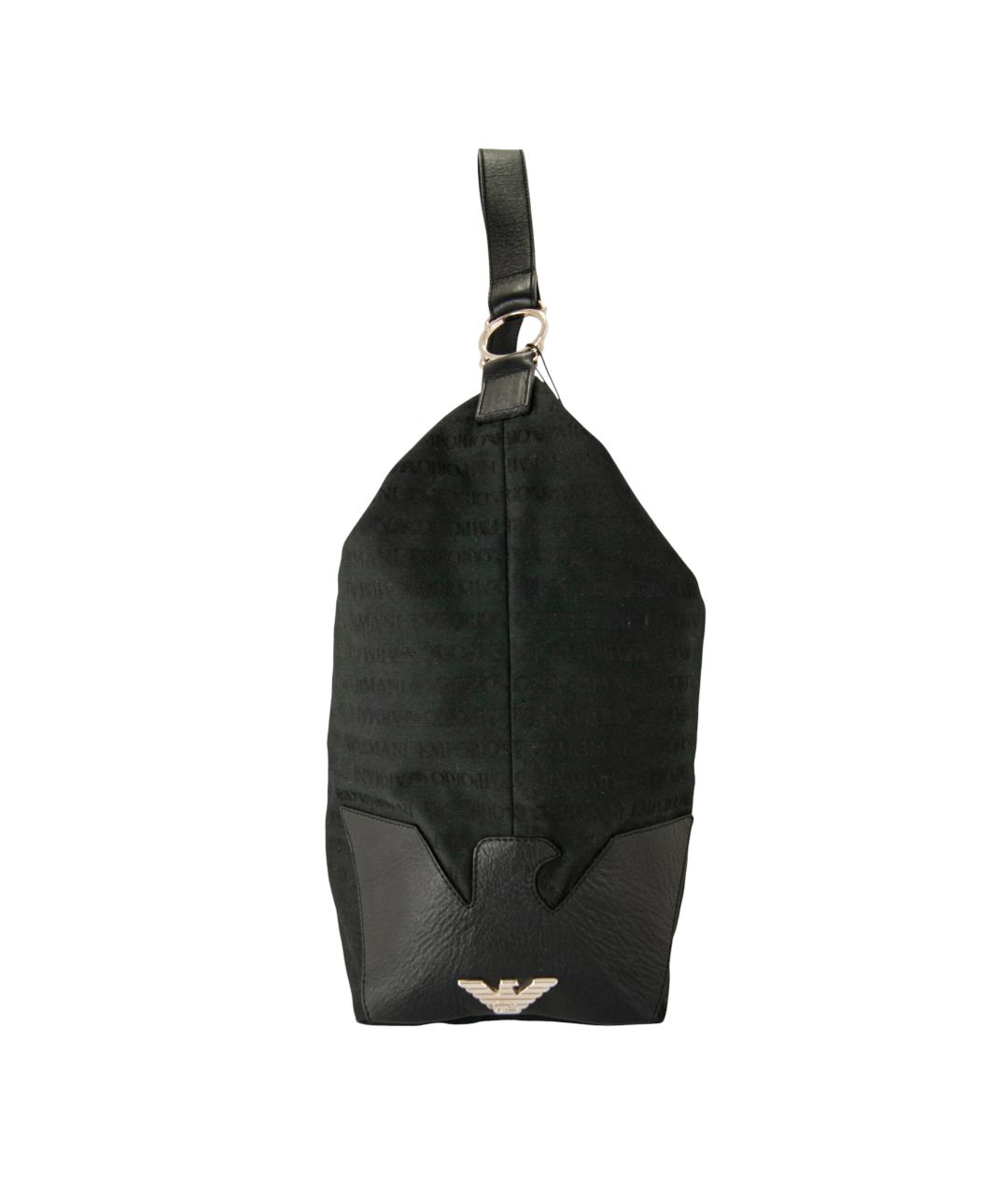 EMPORIO ARMANI Черная тканевая сумка тоут, фото 2