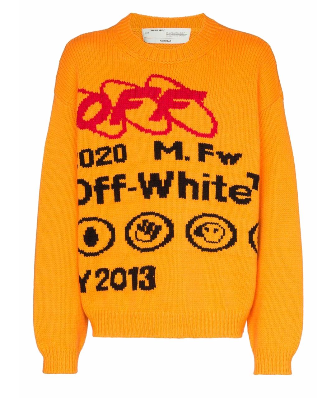 OFF-WHITE Оранжевый шерстяной джемпер / свитер, фото 1