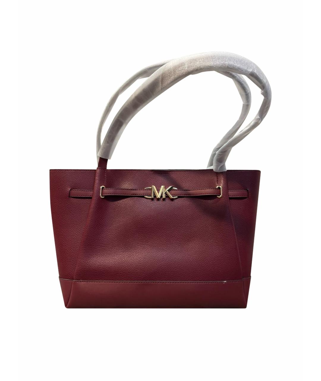MICHAEL KORS Бордовая кожаная сумка тоут, фото 1