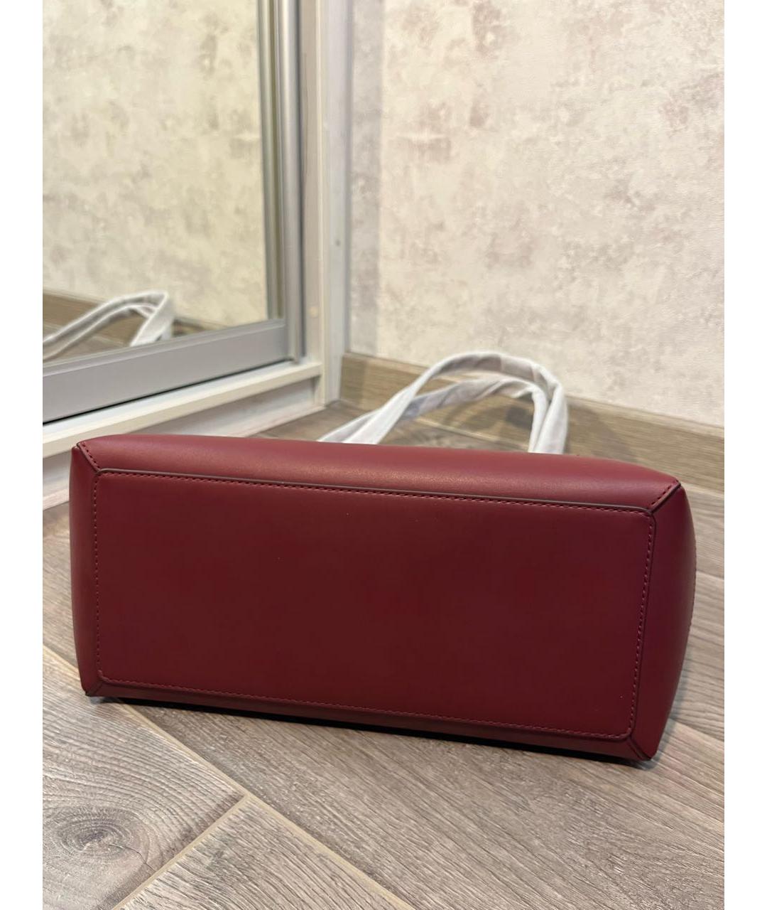 MICHAEL KORS Бордовая кожаная сумка тоут, фото 3
