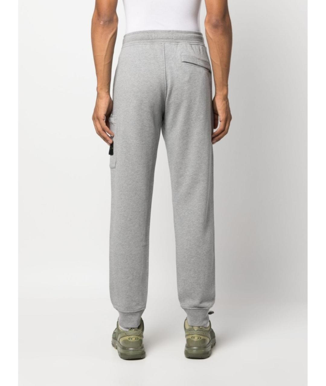STONE ISLAND Серые хлопковые повседневные брюки, фото 4