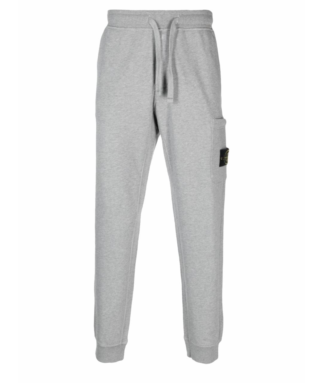 STONE ISLAND Серые хлопковые повседневные брюки, фото 1