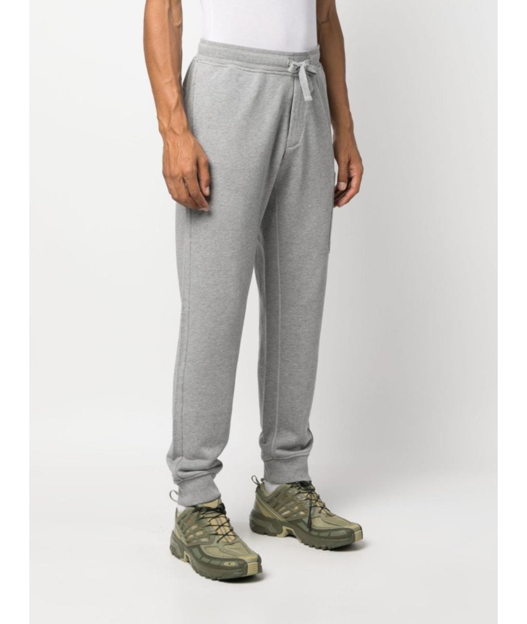 STONE ISLAND Серые хлопковые повседневные брюки, фото 3