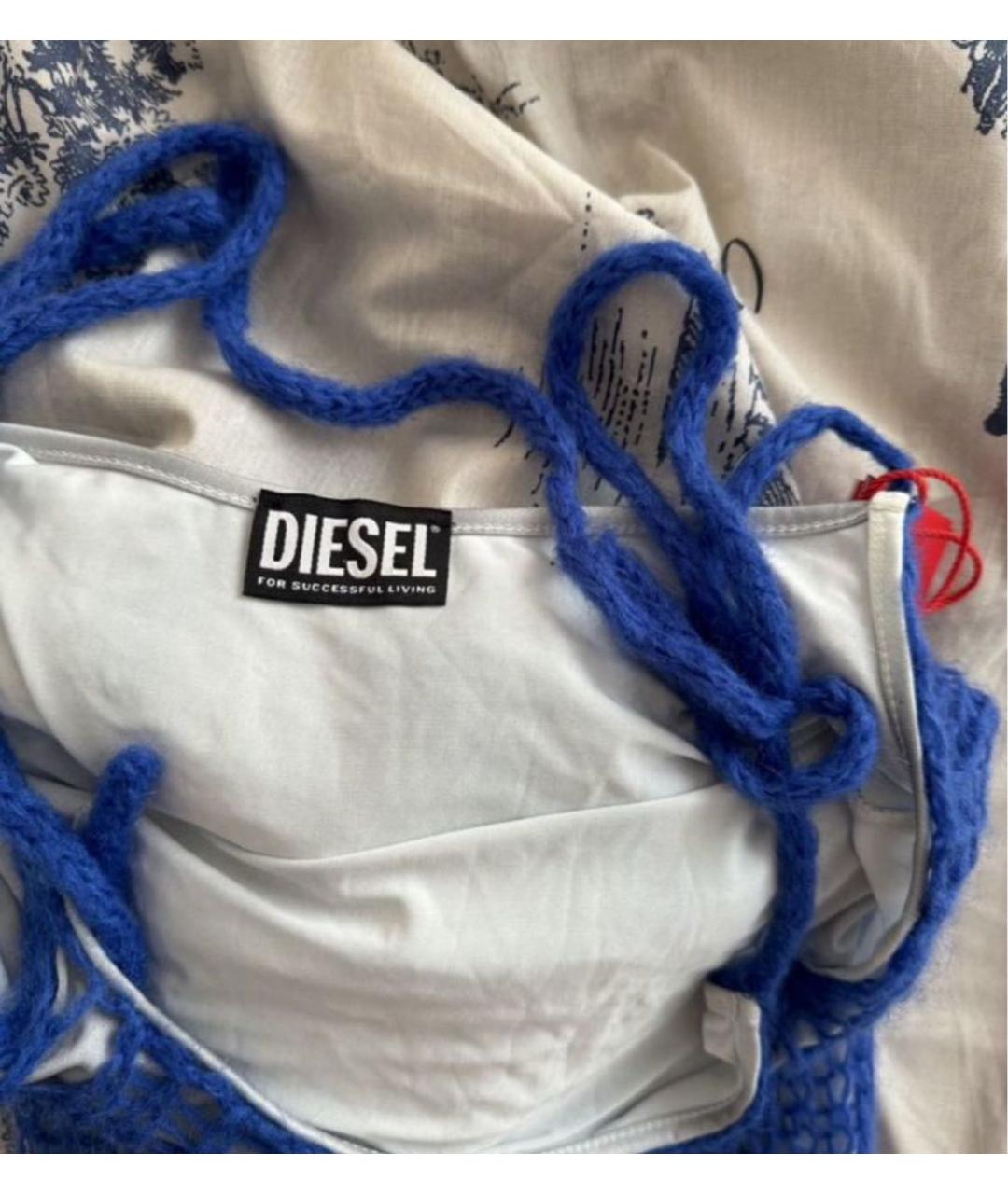 DIESEL Синее полиэстеровое повседневное платье, фото 5