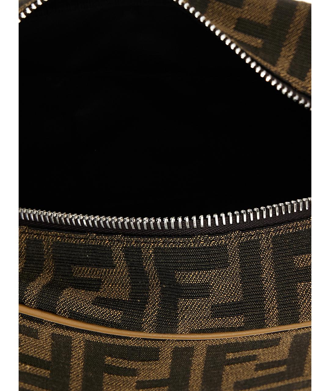 FENDI Коричневая тканевая барсетка, фото 4