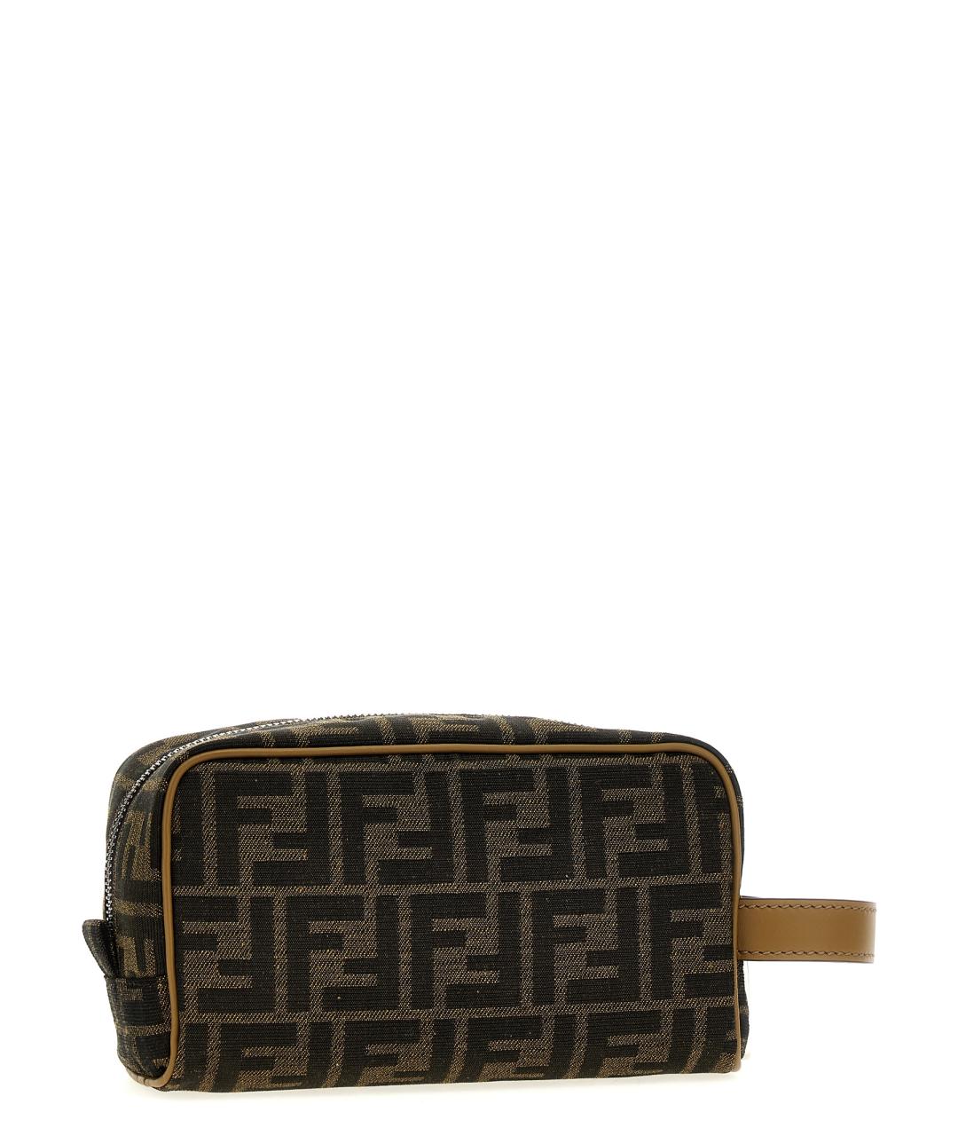 FENDI Коричневая тканевая барсетка, фото 2