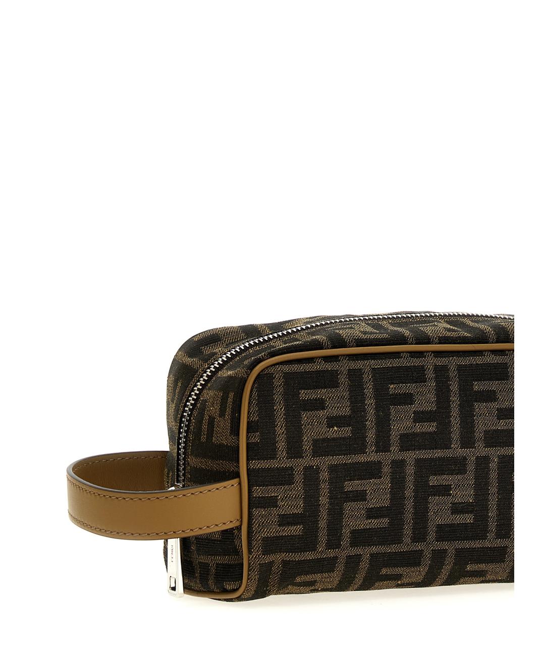 FENDI Коричневая тканевая барсетка, фото 3