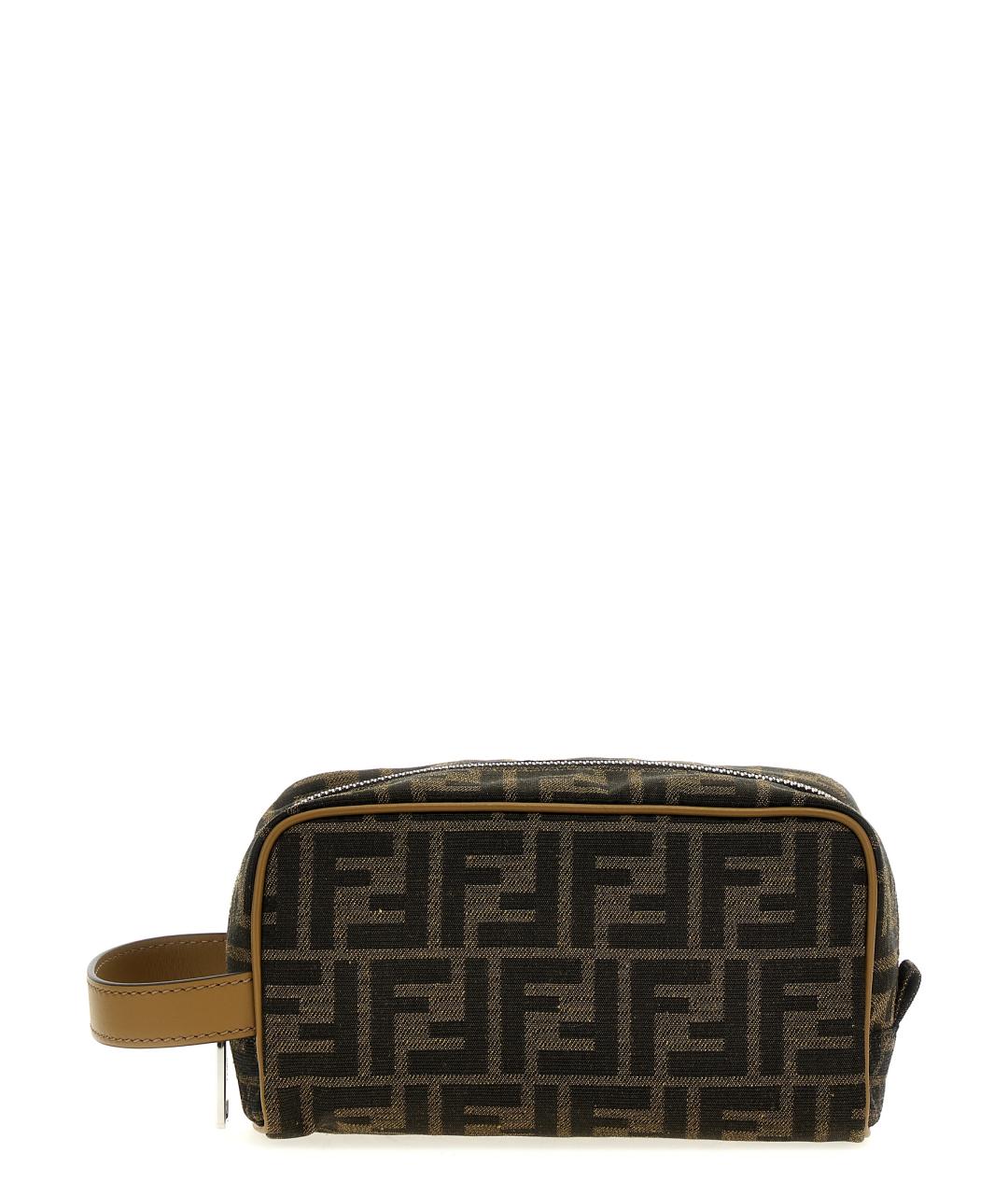 FENDI Коричневая тканевая барсетка, фото 1