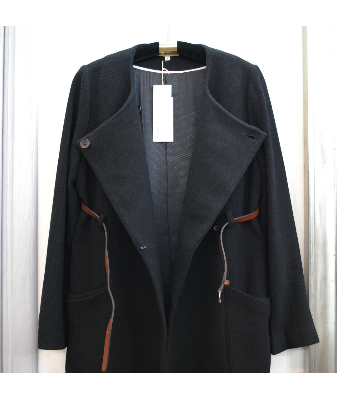 BA&SH Черное шерстяное пальто, фото 4