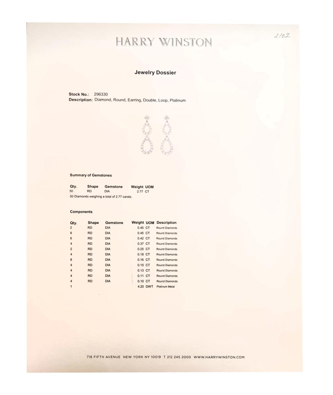 Harry Winston Платиновые серьги, фото 2