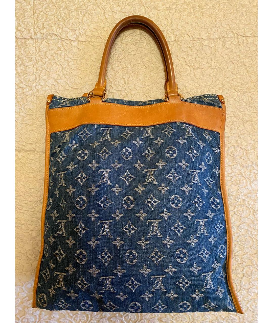 LOUIS VUITTON Синяя деним сумка тоут, фото 3