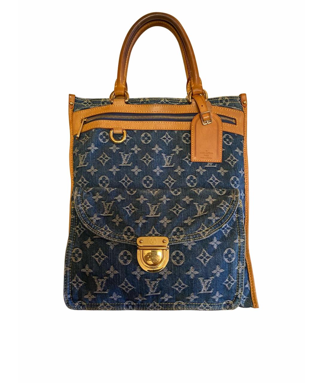 LOUIS VUITTON Синяя деним сумка тоут, фото 1