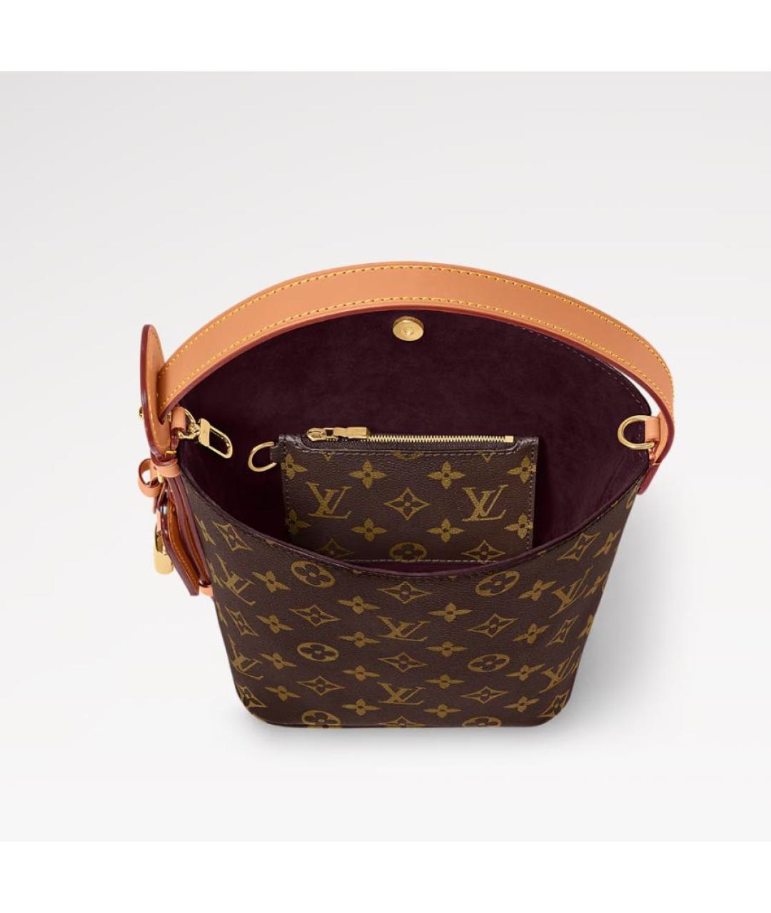 LOUIS VUITTON Коричневая кожаная сумка тоут, фото 3