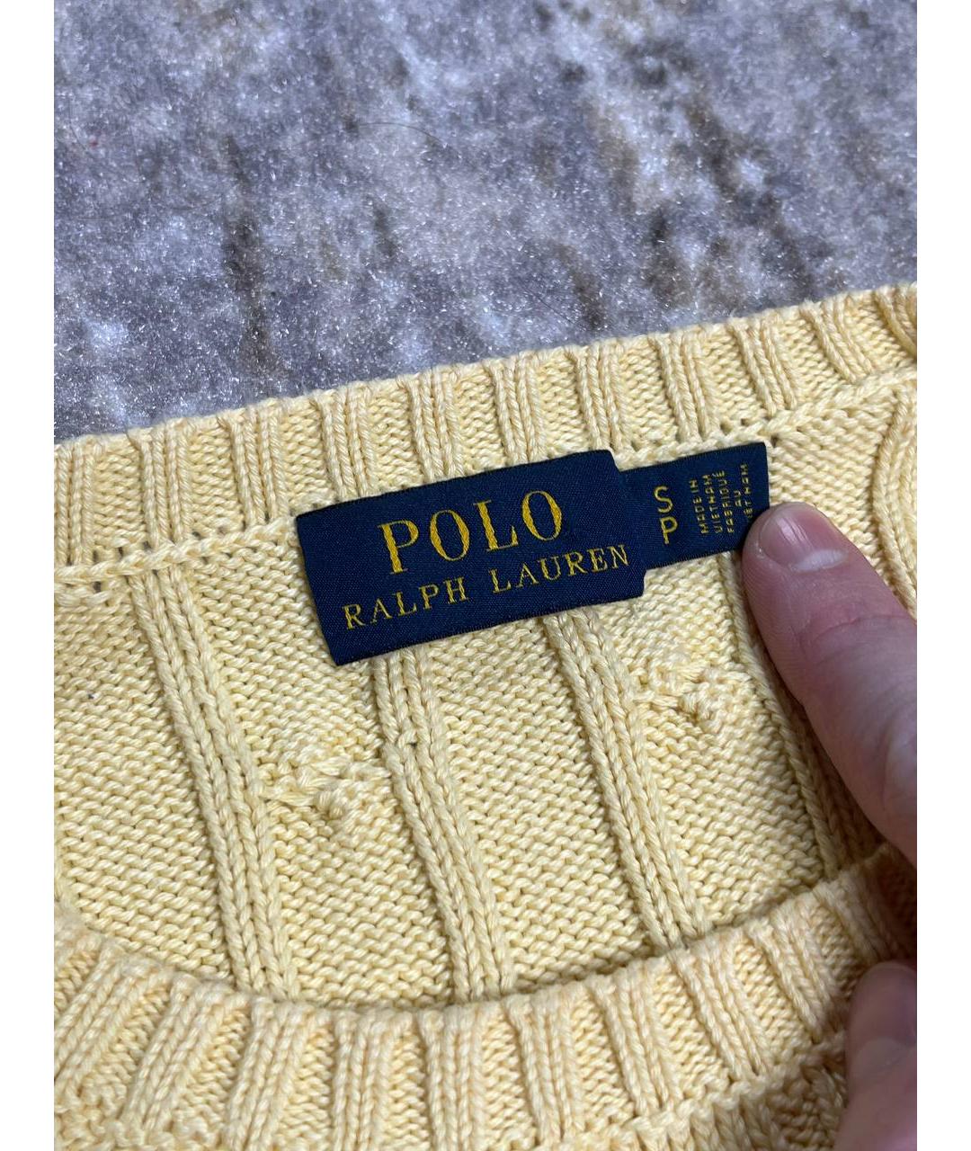 POLO RALPH LAUREN Желтый хлопковый джемпер / свитер, фото 3