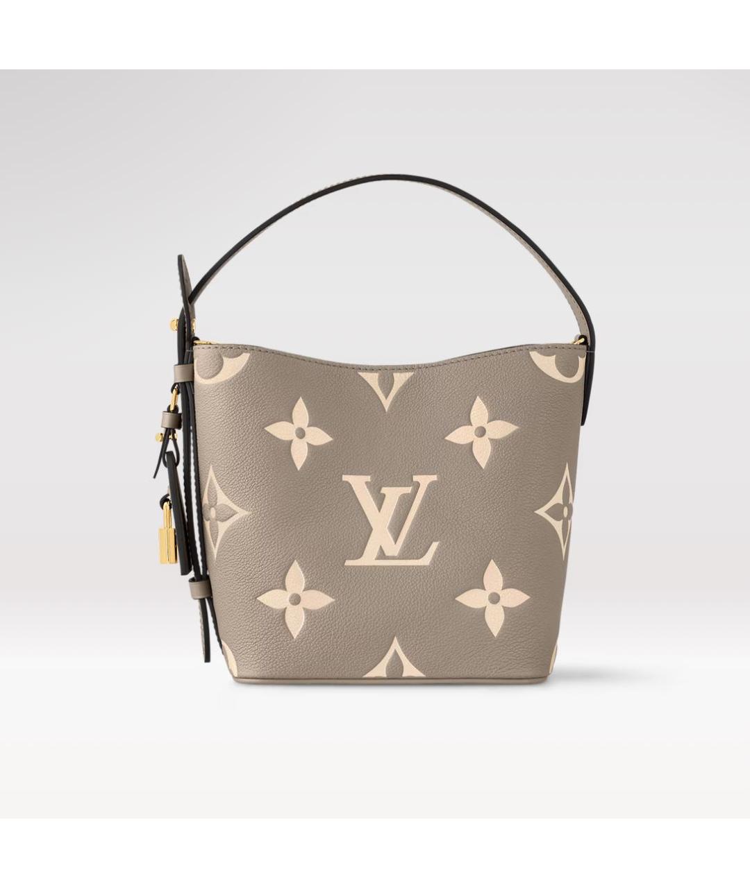 LOUIS VUITTON Бежевая кожаная сумка тоут, фото 5