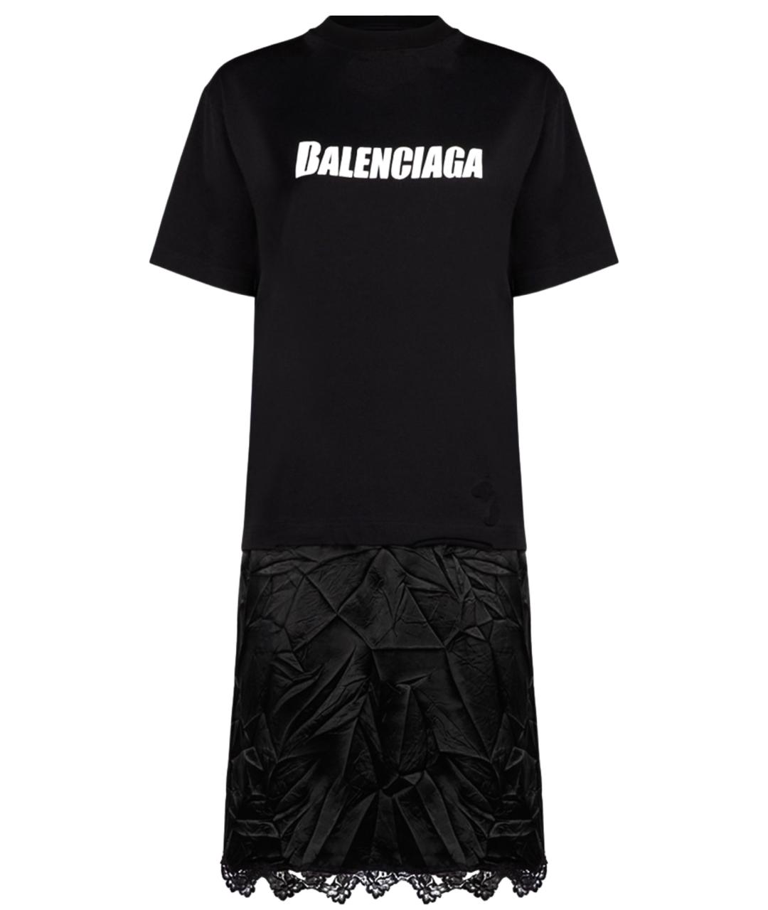 BALENCIAGA Черное хлопковое повседневное платье, фото 1