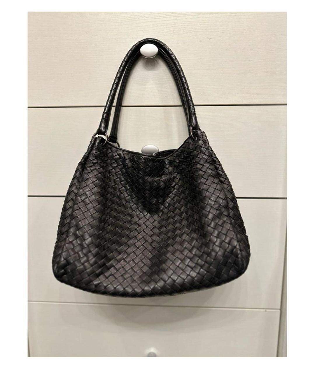 BOTTEGA VENETA Черная кожаная сумка тоут, фото 3