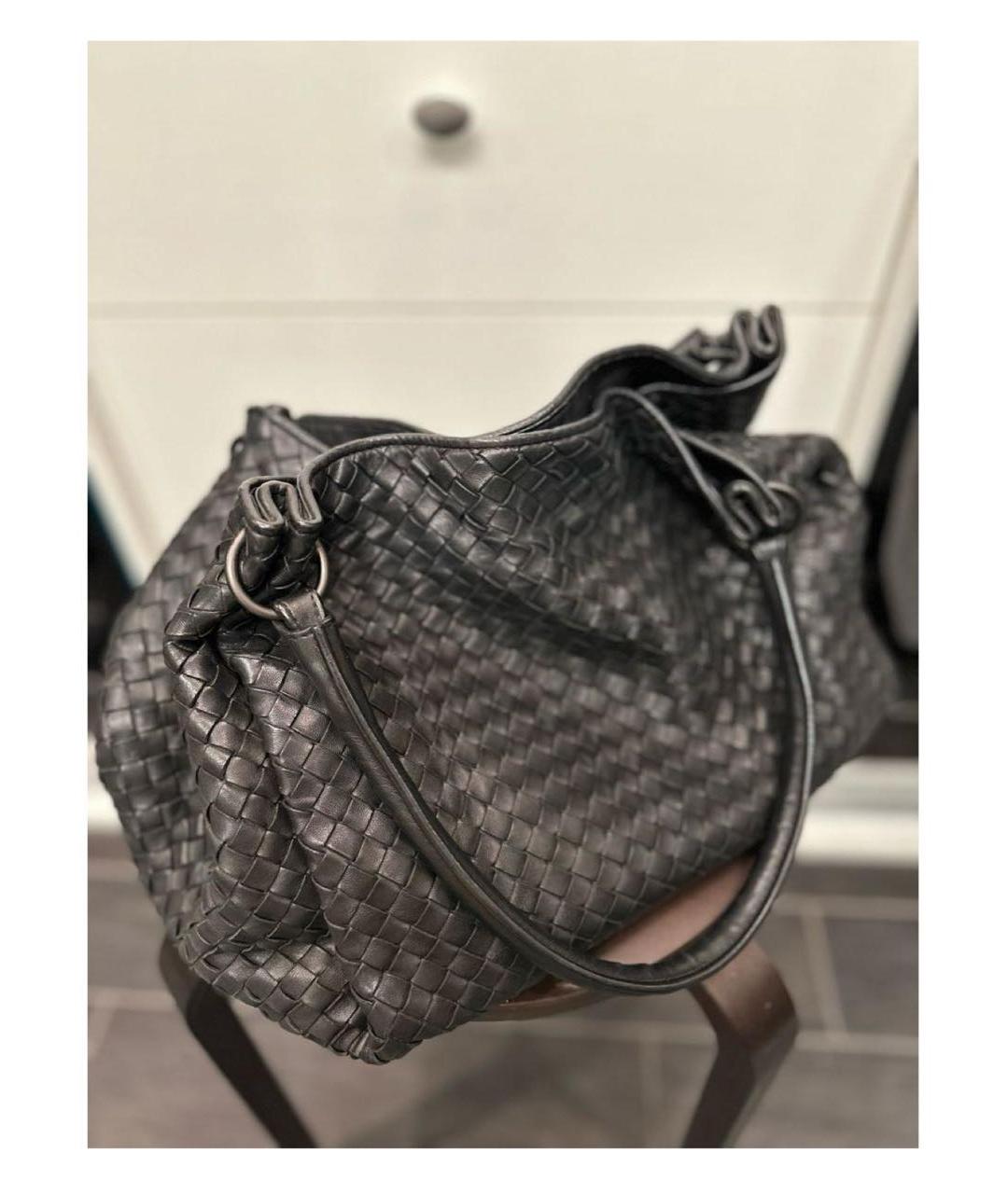 BOTTEGA VENETA Черная кожаная сумка тоут, фото 2