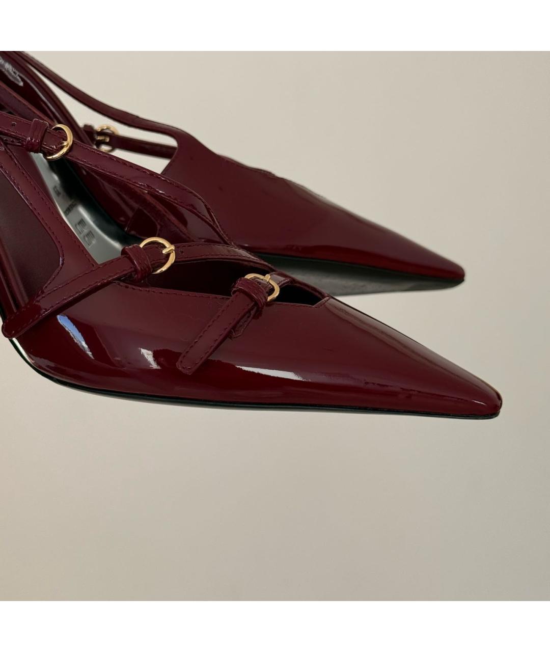MIU MIU Бордовые туфли из лакированной кожи, фото 5