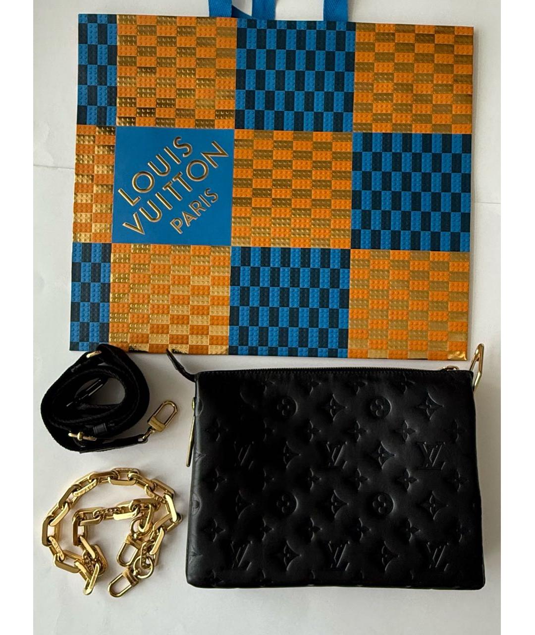 LOUIS VUITTON Черная кожаная сумка через плечо, фото 2