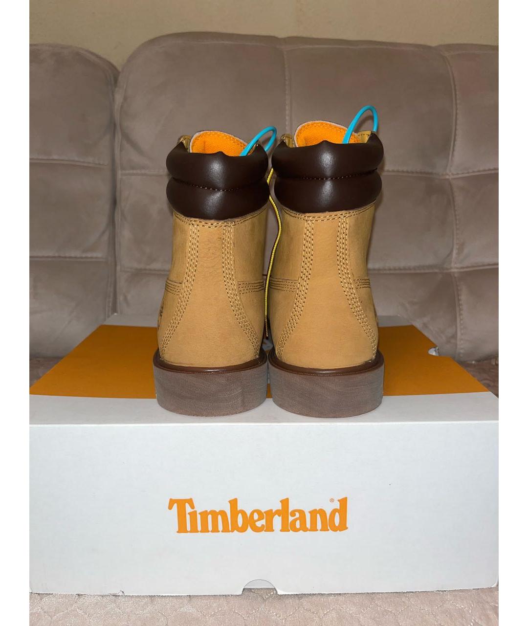 TIMBERLAND Оранжевое нубуковые высокие ботинки, фото 4